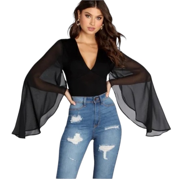 Windsor Tops - Windsor Black Bodysuit